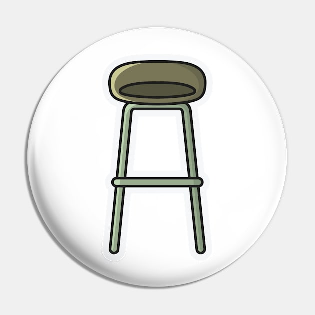 Modern Bar Stool, Chair Sticker design vector illustration. Interior indoor bar objects icon concept. Furniture for Bar and Restaurant decoration sticker style logo design with shadow. Pin by AlviStudio