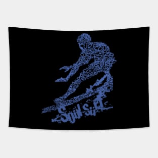 Blue Surf Logo Funny Tapestry