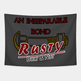 Inseparable bond, bolt and nut, rusty (1) Tapestry