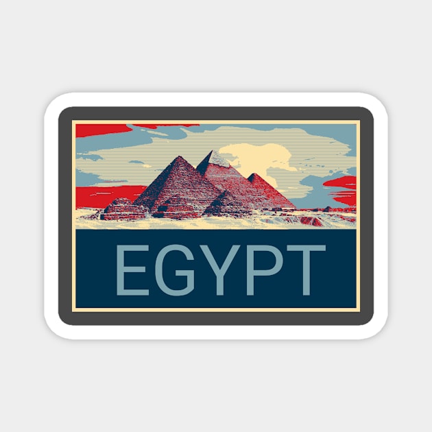 Pyramids in Egypt in Shepard Fairey style Magnet by Montanescu