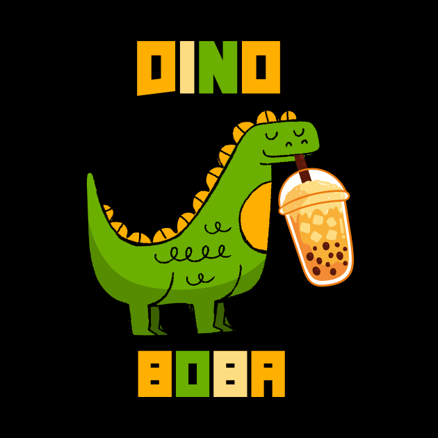 Cute Dino Drinking Boba Tea Milk Bubble by Trendy_Designs