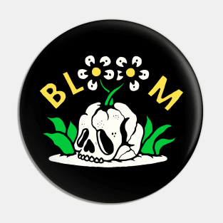 Bloom skull flower Pin