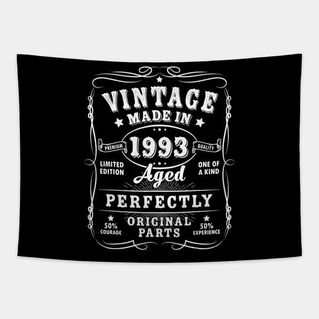 Vintage 30th Birthday Decorations Funny 1993 30 Birthday Tapestry by Winter Magical Forest