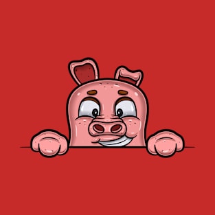 Pig Cartoon With Happy Face Expression T-Shirt