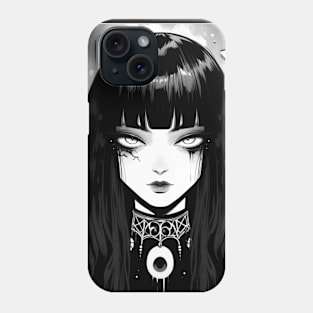 Black and White Gothic Witchy Girl Phone Case