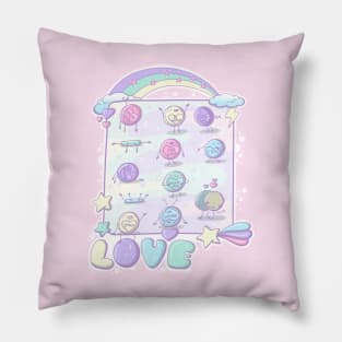 Cute love heart sweets in kawaii style Pillow