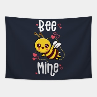 Bee Mine Valentines Day Pun Cute Bee Honey Beekeeper Tapestry