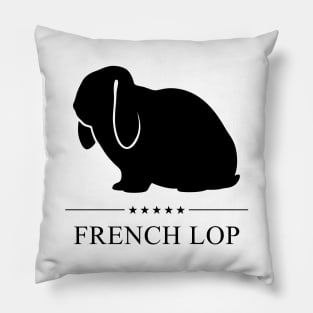 French Lop Rabbit Black Silhouette Pillow