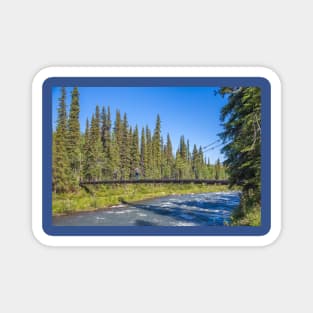 USA. Alaska. Denali National Park. Landscape with Bridge. Magnet