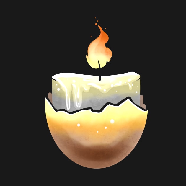 Candle Burning In An Egg Shell For Easter by SinBle