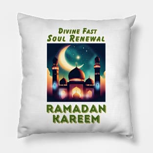 RAMADAN KAREEM, Divine Fast Soul Renewal, celebrate the holy month of Ramadan beautifully Pillow