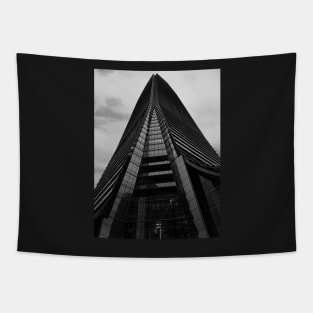 Black and white skyscraper Photography Tapestry