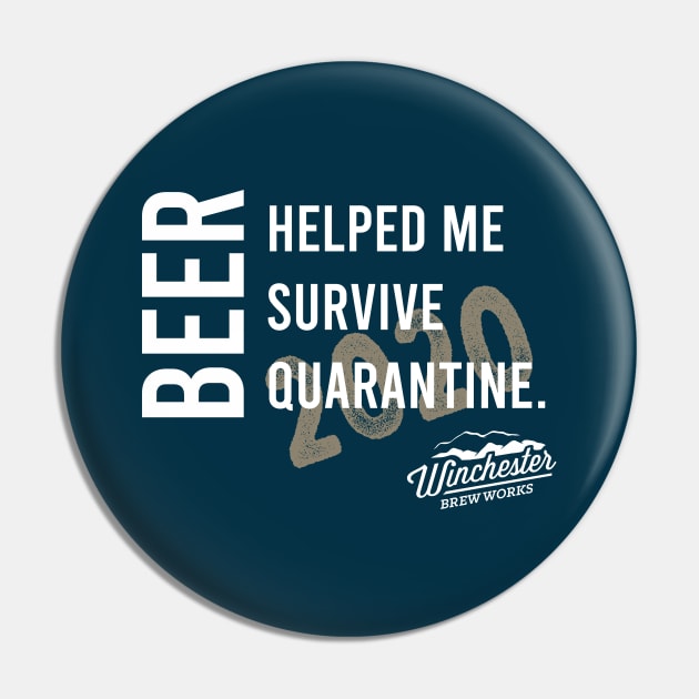 Beer Helped Me Survive Pin by Winchester Brew Works