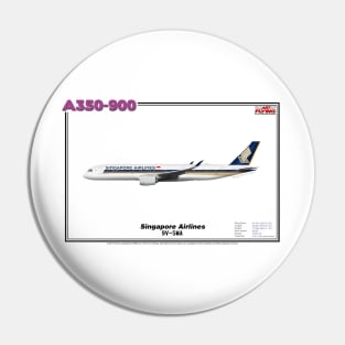 Airbus A350-900 - Singapore Airlines (Art Print) Pin