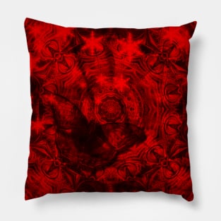 Butterfly and fractal in black and blood red Pillow