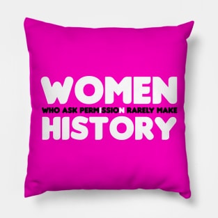 Women In History - White Text Pillow