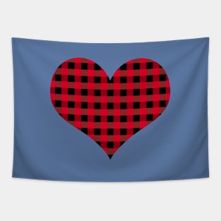 Buffalo plaid heart Tapestry