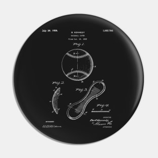 Baseball Patent - Softball Art - Black Chalkboard Pin