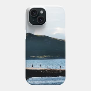 All in a line - family on the coast at Staffin, Skye Phone Case