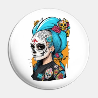 Sugar Skull Girl Pin