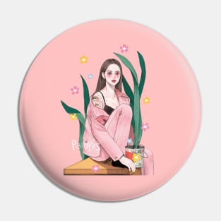 Girl with plants Pin