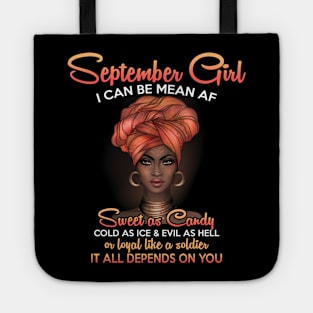 Queens Are Born In September Birthday T-Shirt for Black Women Tote
