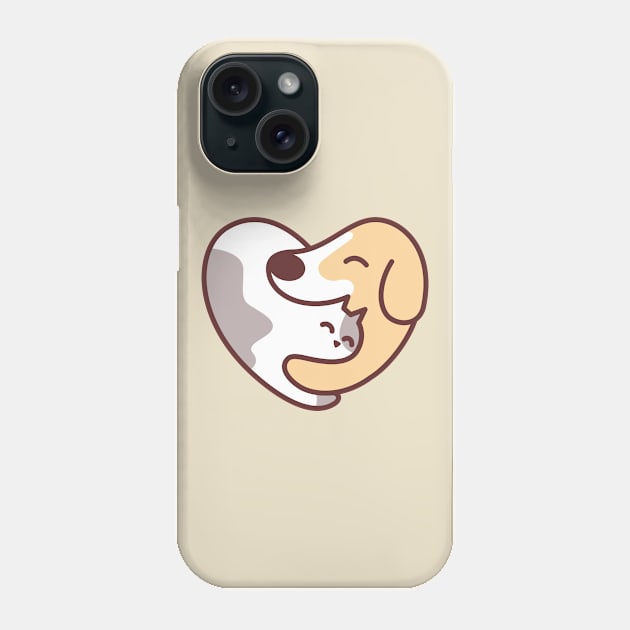 Dog Hugs A Cat Phone Case by TomCage