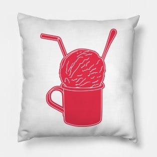 retro ice cream in red tin cup Pillow