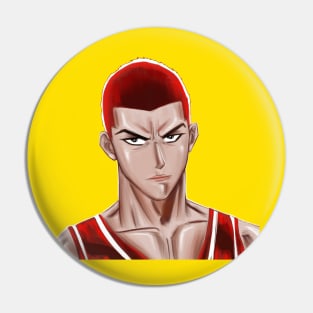 the talented sakuragi in basketball team player ecopop portrait art Pin