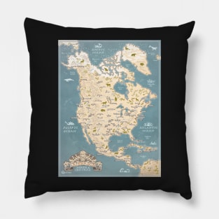 America map / North & Central / hand drawn Pillow