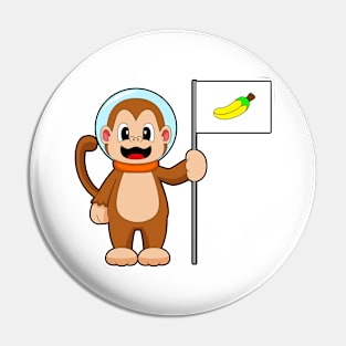 Monkey Banana Astronaut Space Pin