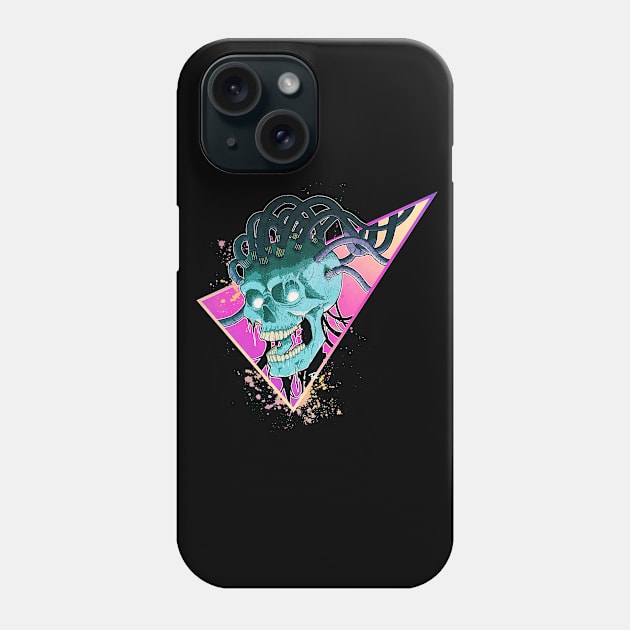 Work Hard, Die Hard cyberskull textless version Phone Case by MentalGear