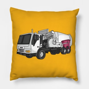 Garbage truck cartoon illustration Pillow