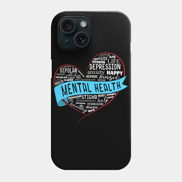 mental health awareness Phone Case by Jandjprints