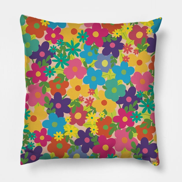 Summer Floral Bliss Pillow by Frothy Sloth