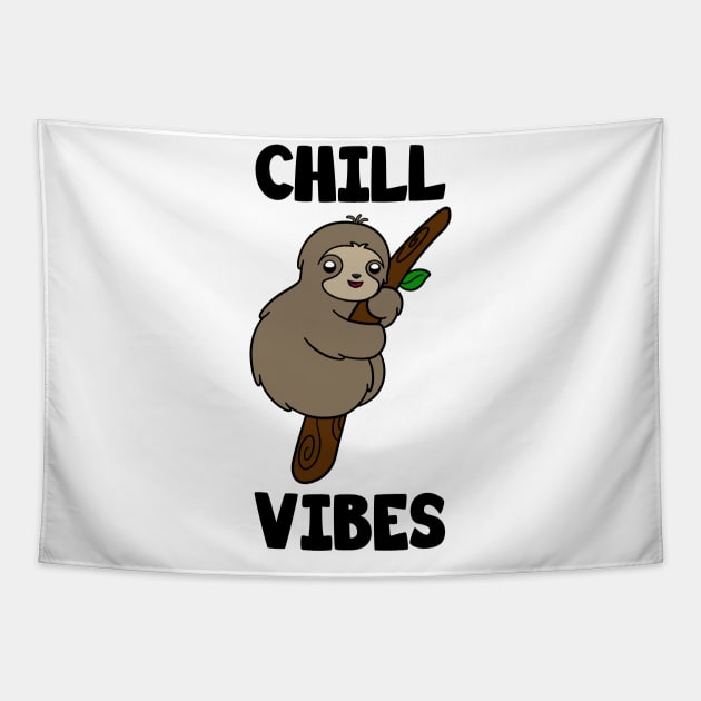 Cute Sloth Chill Vibes Tapestry by KawaiiAttack