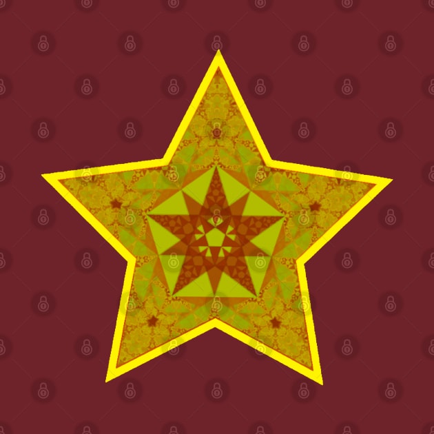 Yellow red ornamental star by Bailamor