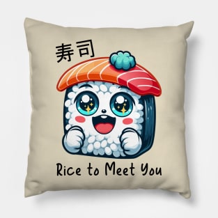 Cute Sushi Cartoon - Rice to Meet You Pillow