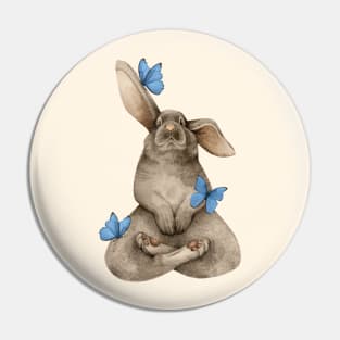 meditating bunny with butterflies Pin