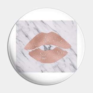 Kissing lips on marble Pin