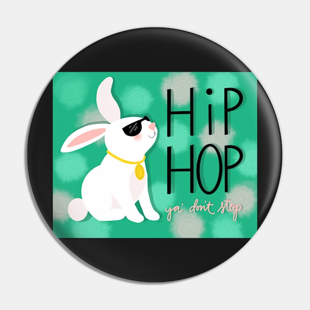 Hip Hop Ya Don't Stop Bunny Pin by RuthMCreative