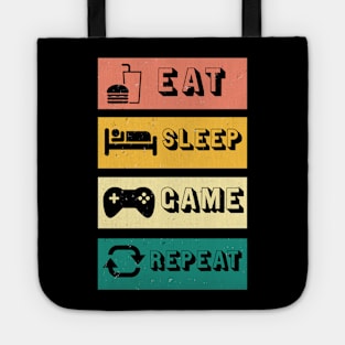 Gaming Vintage Retro Gamer Eat Sleep Game Tote