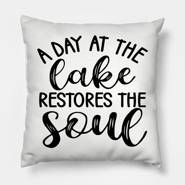 A Day At The Lake Restores The Soul Camping Pillow by GlimmerDesigns