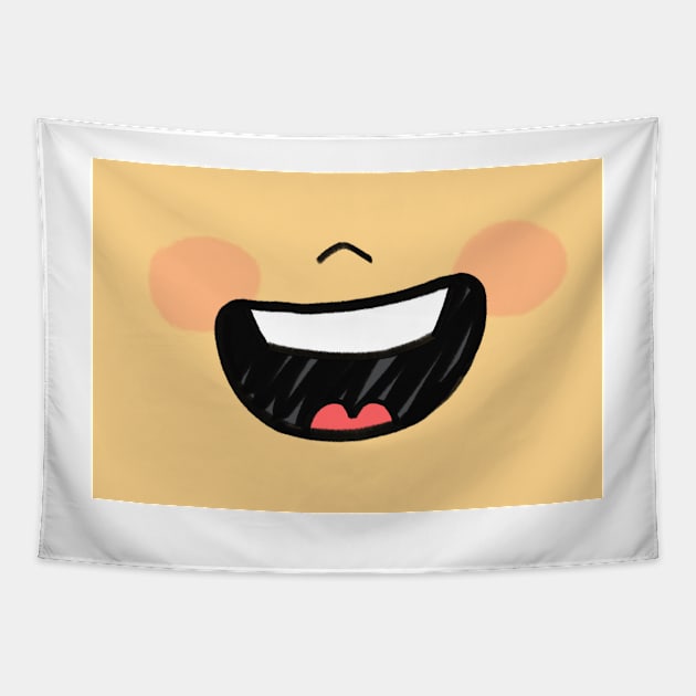 Big Smile Mask Tapestry by ErinKantBarnard