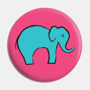 Teal Elephant Pin