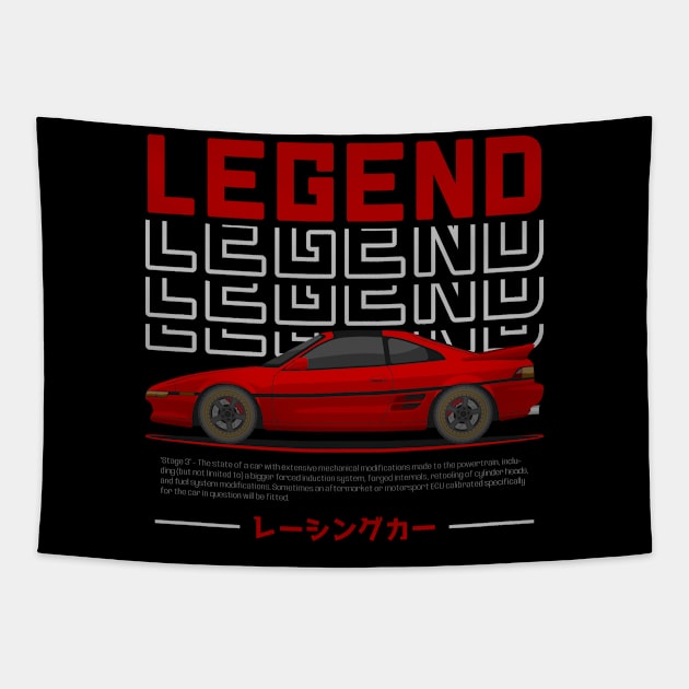 Tuner Red MK2 MR 2 JDM Tapestry by GoldenTuners