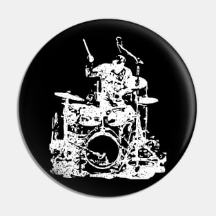 Drummer In Action Pin