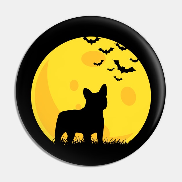 French Bulldog Moon TShirt Halloween Funny Pin by danieldamssm