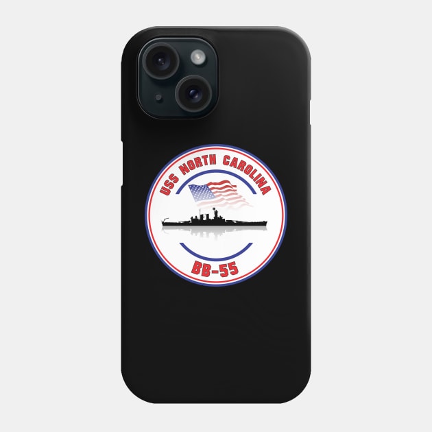 USS North Carolina BB-55 Phone Case by darkside1 designs