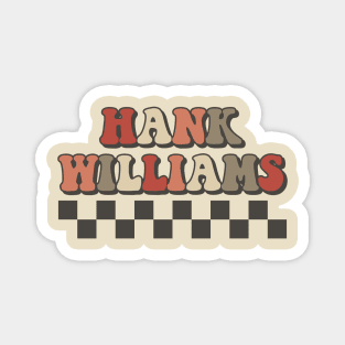 Hank Williams Checkered Retro Groovy Style Magnet